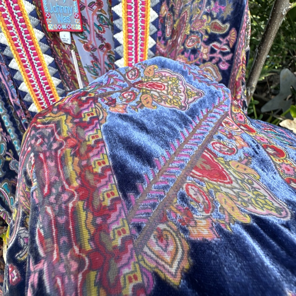 Johnny Was Multicolor Paisley Kimono - Picture 9 of 16